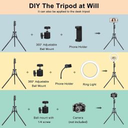Deeshora Heavy Duty 10 " flash light ,2.1 m stand ,Holder,Collarmic,Remote control ,reels Monopod, Monopod Kit, Tripod, Tripod Ball Head, Tripod Bracket, Tripod Kit image 5