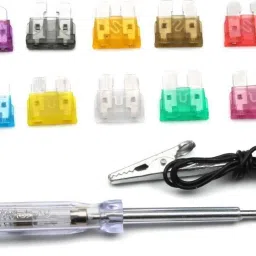 uptodatetools 10pcs Auto Plug In Fuse Tester Voltage Tester with 10 Fuses Analog Voltage Tester image 2