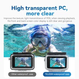 Power Smart Waterproof Case for DJI Action 4 Action 3 Camera Accessories, with Anti-Fog Underwater Camera Housing image 5