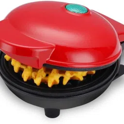 Mini Waffle Maker 4 Inch- 350 Watts: Non-Stick Electric Iron Machine Red Waffle Maker-20