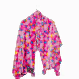 Printed Wool Blend Women Pink Stole-image-59
