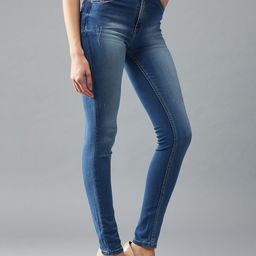 DOLCE CRUDO Women Skinny Fit High-Rise Light Fade Stretchable Jeans-image-20