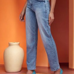 DressBerry Women Regular Fit High-Rise Light Fade Stretchable Jeans-image-78