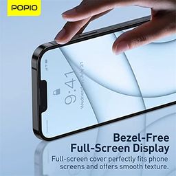 POPIO Tempered Glass Compatible For Iphone 13 / Iphone 13 Pro (Transparent) Full Screen Coverage Except Edges For Cellphone, Pack Of 1 image 3