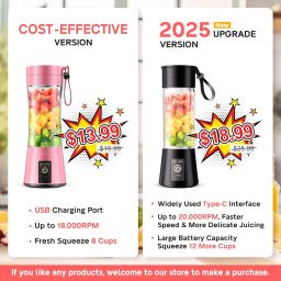 Portable Blender for Smoothies & Shakes - Cordless Personal Size Mini Blender with BAP Free Juice Cup, USB Rechargeable Suit for Sports/Picnic image 4