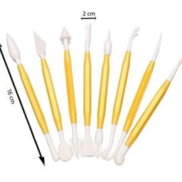 Levin Art Air Dry Clay Mitti for Small Sculptures Idols Murti Making Shilpkar with 8 Double Headed Tools 250 Grams Clay with Sculpting Modelling Tools Clay with Tools image 1