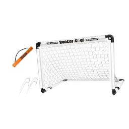 LOOM TREE® Kids Soccer Goal Foldable Compact Football Gate for Park Backyard Playground White 120x80x80cm | Team Sports | Soccer | Goals & Nets image 1