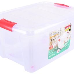 Aristo Plastic 25 L Multipurpose Rectangular Storage and Toy Box with Lid (Transparent, 45.5 x 34 x 26cm) image 1