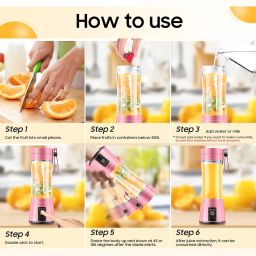 Portable Blender for Smoothies & Shakes - Cordless Personal Size Mini Blender with BAP Free Juice Cup, USB Rechargeable Suit for Sports/Picnic image 5