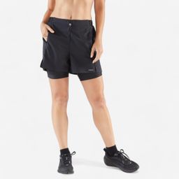 Women's 2IN1 High-waist Shorts Run 500 - Smoked Black-image-20