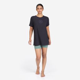 Women's Cotton Kurti T-Shirt Crew Neck - Smoked Black-image-6