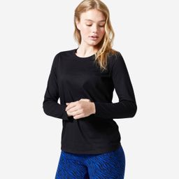 Cotton Long Sleeved Women's T-Shirt 100- Ultra Black-image-94