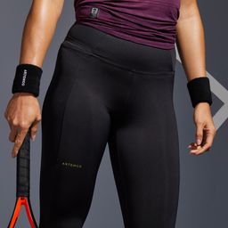 Women Tennis Leggings - Cropped Dry 900 Black-picture-15