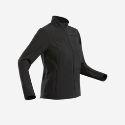 W Mountain Trekking Warm Softshell Windproof Jacket Trek 100 Windwarm - Black-image-56
