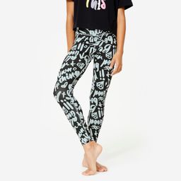 Girl's Modern Dance High-Waisted Leggings - Celadon Green/Smoky Black-image-47