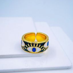 ZIVOM Gold-Plated Evil Eye Adjustable Finger Ring-image-53