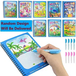 OPINA Kids Pack Of 3 Drawing Magic Water Colouring Reusable Book-32