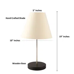 BTR CRAFTS Off White Textured Frustum Table Lamp with Adjustable Cord image 2
