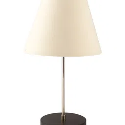 BTR CRAFTS Off White Textured Frustum Table Lamp with Adjustable Cord image 5