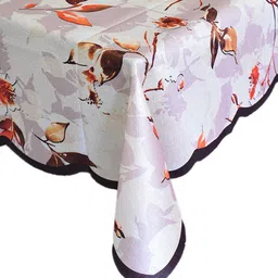 Kuber Industries Cream Printed Soft Cotton 4 Seater Table Cover image 4