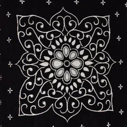 Kuber Industries Black Printed 4-Seater Rectangular Table Cover image 2