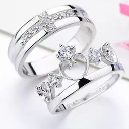 KARISHMA KREATIONS Set Of 2 Silver-Plated AD-Studded Adjustable Finger Rings-image-77