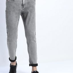 HIGHLANDER Men Grey Tapered Fit Heavy Fade Stretchable Jeans-image-55
