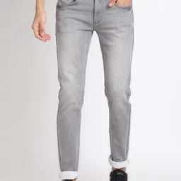 Turtle Men Narrow Tapered Fit Clean Look Heavy Fade Stretchable Jeans-image-15