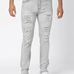 WAIMEA Men Mid-Rise Skinny Fir Highly Distressed Heavy Fade Stretchable Jeans-picture-41
