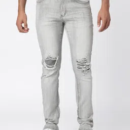WAIMEA Men Mid-Rise Skinny Fit Mildly Distressed Heavy Fade Stretchable Jeans-picture-24