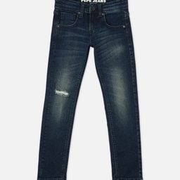 Pepe Jeans Boys Slim Fit Mildly Distressed Heavy Fade Stretchable Jeans-picture-2