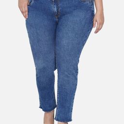 Kiaahvi by JOHN PRIDE Women Plus Size Blue Skinny Fit Light Fade Stretchable Jeans-image-89