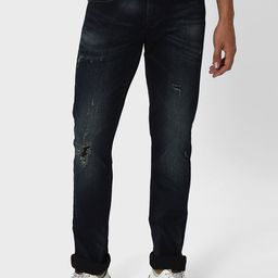 Mufti Men Super Slim Fit Mildly Distressed Light Fade Stretchable Jeans-image-34