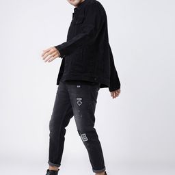 LOCOMOTIVE Men Black Tapered Fit Mid-Rise Clean Look Stretchable Jeans-image-101