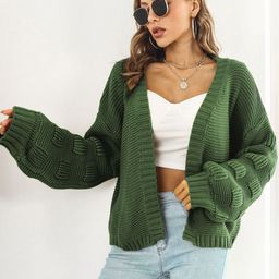 StyleCast Women Green Cable Knit Cardigan-picture-10