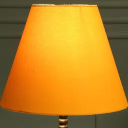 BTR CRAFTS Yellow Cotton Traditional Bell Shaped Table Lamp-image-13