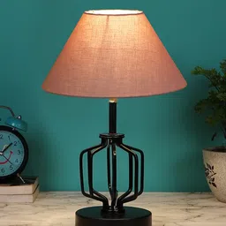 Devansh Grey & Black Iron Solid Table Lamp-19
