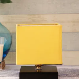 Devansh Yellow Solid Contemporary Table Lamp with Shade image 1
