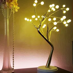 XERGY Yellow Textured Bonsai Tree Table Lamp-9