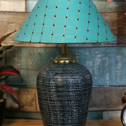 foziq Grey Textured Contemporary Terracotta Table Lamps-12