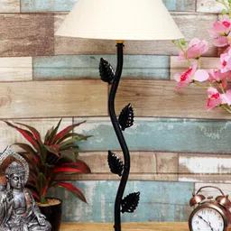 foziq Black & Off-White Textured Table Lamp-23