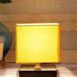 Devansh Yellow Solid Contemporary Table Lamp with Shade image 3