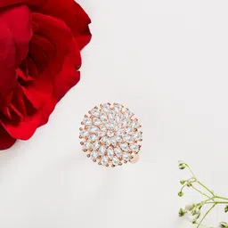 Zaveri Pearls Gold-Plated Cubic Zirconia Adjustable Ring-picture-32