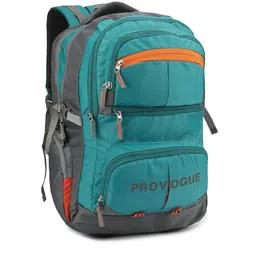 Provogue Unisex Sea Green & Grey Colourblocked Backpack with Reflective Strip-18