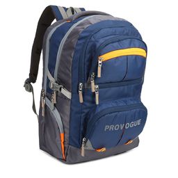 Provogue Unisex Navy Blue & Grey Colourblocked Backpack-45