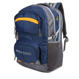 Provogue Unisex Navy Blue & Grey Colourblocked Backpack image 2