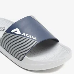 Adda Men Grey & White Printed Rubber Sliders image 5