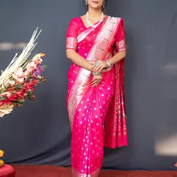 Royal Rajgharana Saree Floral Woven Design Zari Pure Silk Banarasi Saree-picture-28