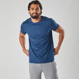 Men's T-Shirt For Gym Cotton Rich 100 - Blue-image-67