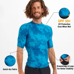 olaian Men's Short-Sleeved UV Protection T-Shirt - 500 tie dye blue-picture-17